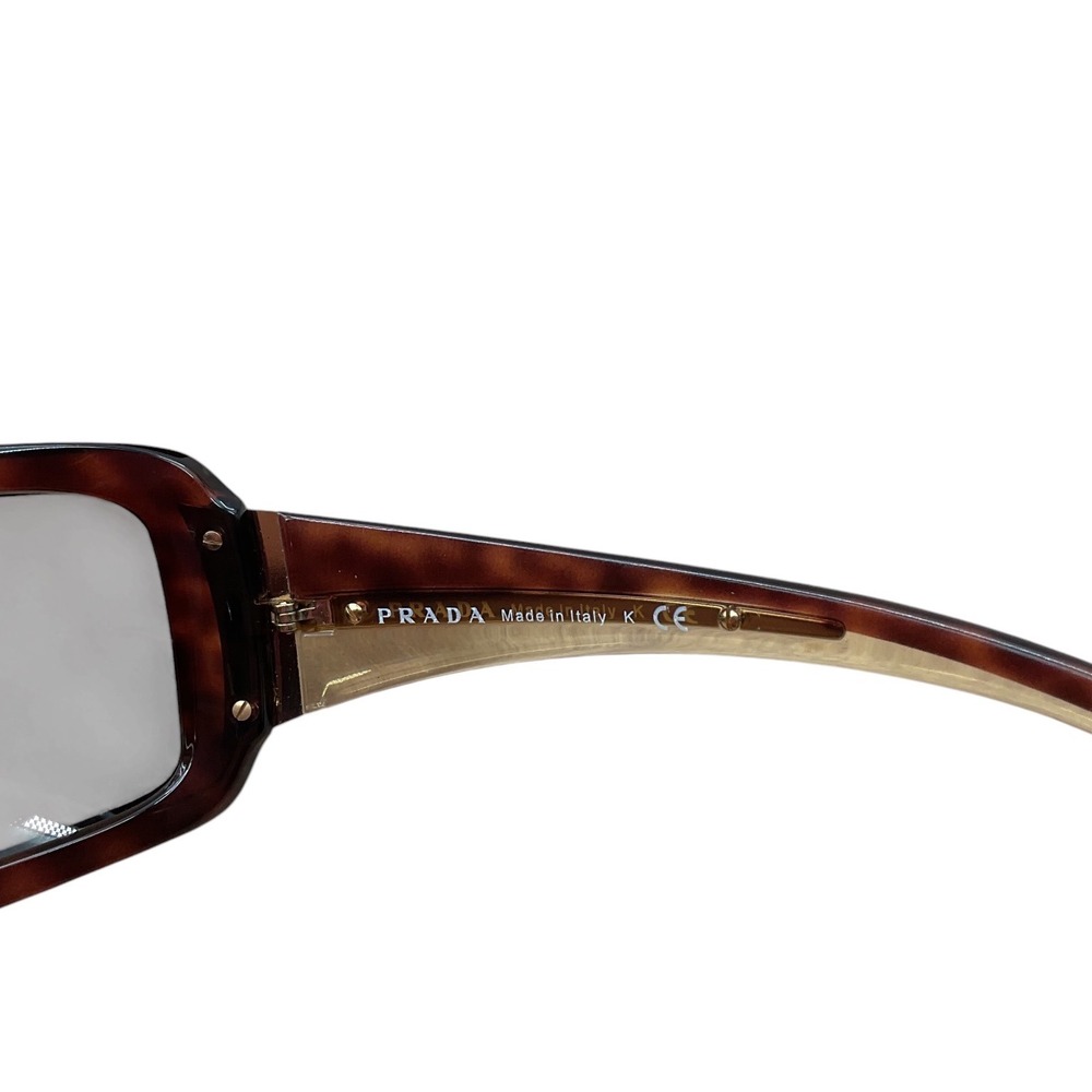Prada SPR 01H Tortoiseshell Rectangular Sunglasses Brown Gradient Made in Italy - Picture 10 of 12